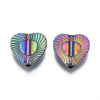 Rack Plating Rainbow Color Alloy Beads PALLOY-S180-356-1