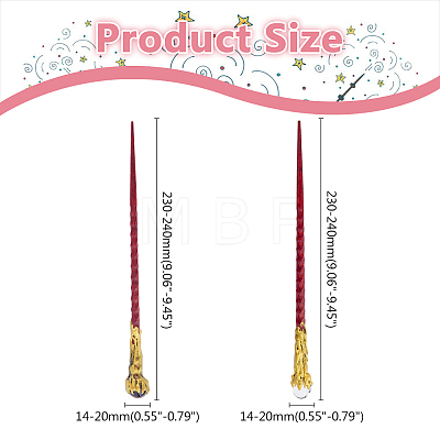 DICOSMETIC 2Pcs 2 Styles Natural Garnet & Quartz Crystal Magic Wand DJEW-DC0001-10C-1