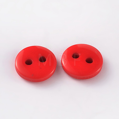 2-Hole Flat Round Resin Sewing Buttons for Costume Design BUTT-E119-28L-10-1