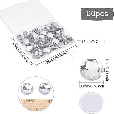 Fingerinspire 1 Box 60Pcs Self-Adhesive Acrylic Rhinestone Stickers DIY-FG0001-84A-1