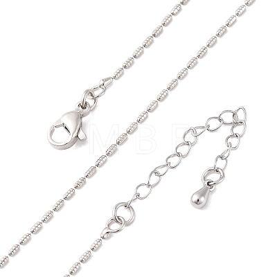 Brass Column Link Chain Necklaces for Women NJEW-D302-05P-1