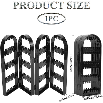 PS Plastic Earring Display Folding Screen Stands with 4 Folding Panels ODIS-WH0043-142A-01-1