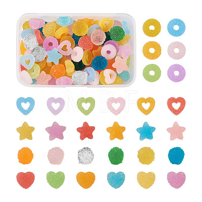 Yilisi 120Pcs 7 Style Resin Decoden Cabochons Accessories RESI-YS0001-07-1