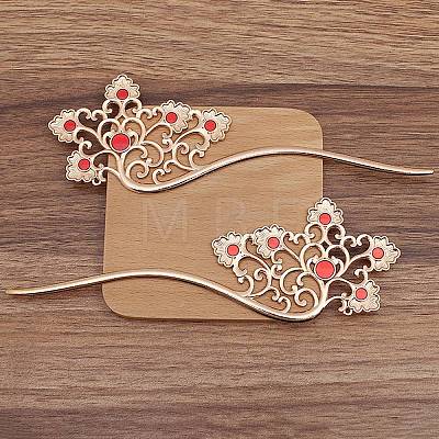 Ancient Style Alloy with Enamel Hair Stick Finding PW-WG6469D-05-1