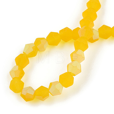 Imitate Austrian Crystal Bicone Frosted Glass Beads Strands GLAA-F029-TM2mm-A22-1