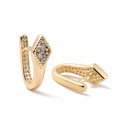 Brass Micro Pave Cubic Zirconia Snap on Bails X-KK-C006-14G-1
