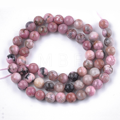 Natural Rhodonite Beads Strands X-G-S333-8mm-029-1