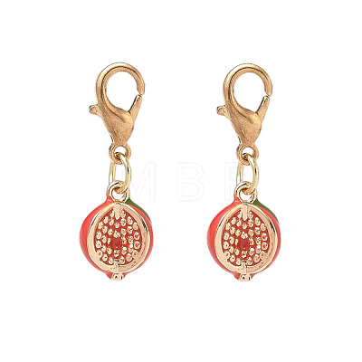 Brass Enamel Pendant Decorations HJEW-YW00573-03-1