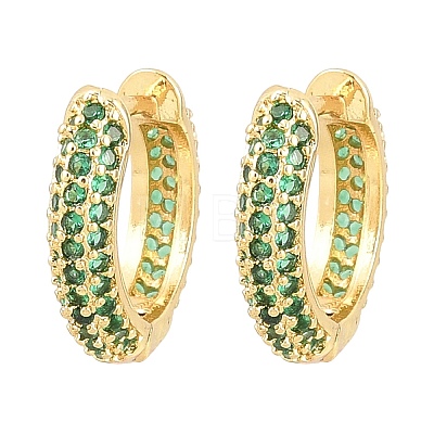 Brass Cubic Zirconia Hoop Earrings EJEW-A156-05G-02-1