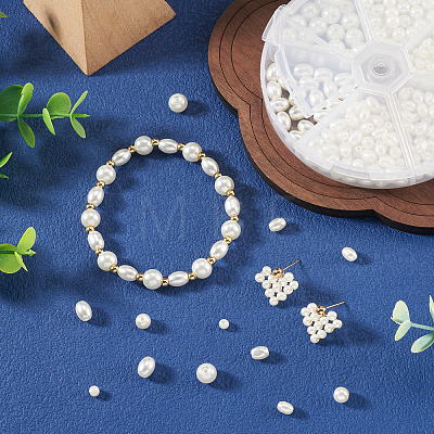 410Pcs 6 Styles Glass Pearl Beads HY-TA0003-04B-1
