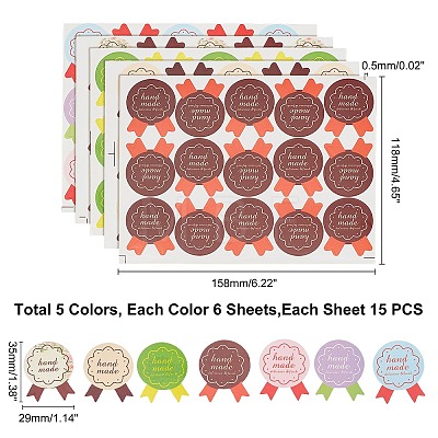   24sheets 4 colors DIY Sealing Stickers AJEW-PH0002-70-1