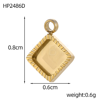 304 Stainless Steel Pendant Cabochon Settings STAS-OY008-76G-1