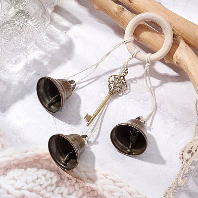 Iron Bell Pendant Decoration HJEW-JM02479-1