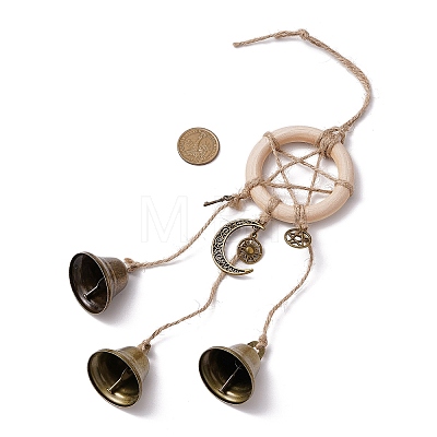 Iron Witch Bells for Door Knob for Protection HJEW-JM02203-1