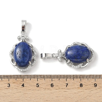 Natural Lapis Lazuli Dyed Oval Pendants G-NH0025-15P-25-1