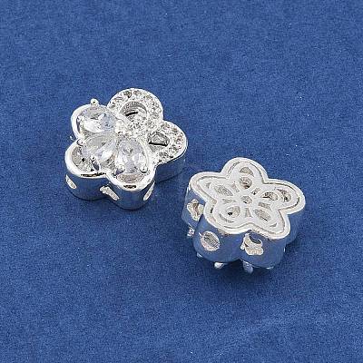 Rack Plating Brass Micro Pave Cubic Zirconia Beads KK-F879-12S-1