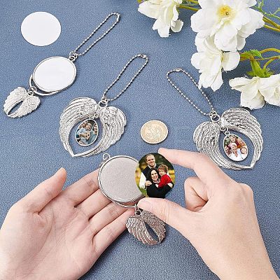 4 Sets 2 Style  Alloy Pendant Decoration Cabochon Settings AJEW-FH0002-02-1