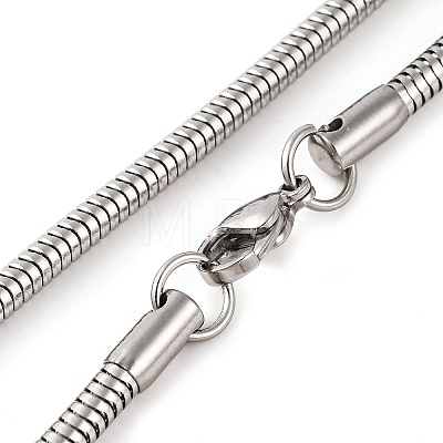 201 Stainless Steel Round Snake Chain Necklaces for Women NJEW-G140-06E-P-1-1
