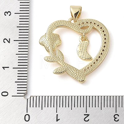 Brass Micro Pave Clear Cubic Zirconia Pendants KK-I712-57G-B-1