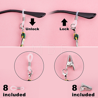4Pcs 4 Color Polyester & PU Leather Braided Cord EyeGlass Necklace Strap AJEW-WH0248-149-1