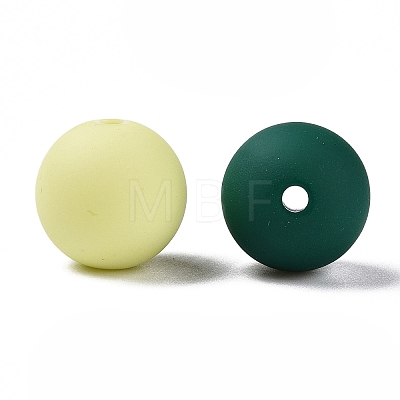 Rubberized Style Imitated Silicone Acrylic Beads MACR-T048-01A-08-1