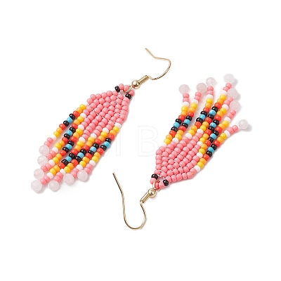 Bohemian Glass Seed Beads Dangle Earrings EJEW-MZ00338-1