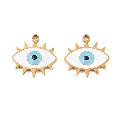 304 Stainless Steel Enamel Pendants STAS-Z190-09G-06-1