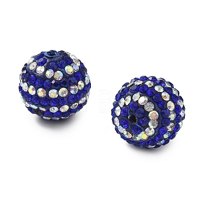 Stripe Pattern Polymer Clay Rhinestone Beads CLAY-NH0001-01J-1