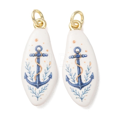 Printed Brass Pendants KK-CBA3895-02C-G-1