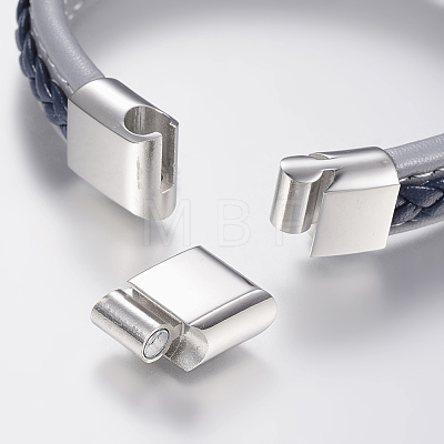 Braided Leather Cord Bracelets BJEW-H561-03-1