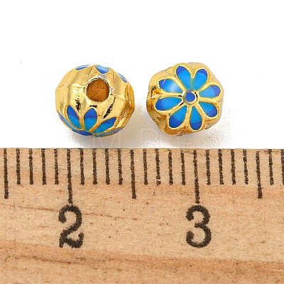 Rack Plating Brass Enamel Beads KK-P277-36G-02-1