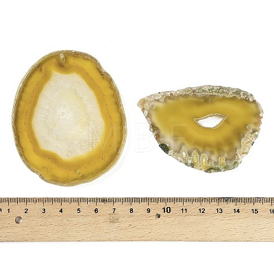 Natural Agate Nuggets Slice Links Connector Charms G-E022-M04-1