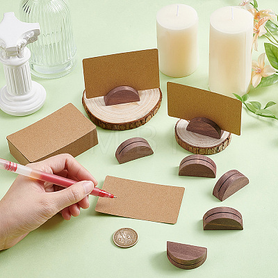 30Pcs Half Round Wood Name Card Holder AJEW-NB0009-27C-1