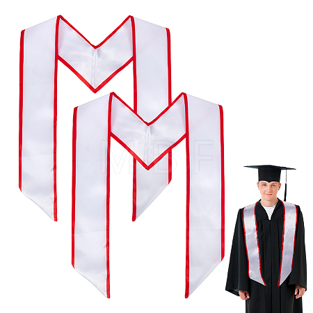 2Pcs Satin Graduation Sash Honor Stole Scarf for Men Women AJEW-MA0001-38A-1