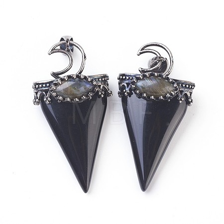Natural Obsidian Big Pendants G-F639-06E-1