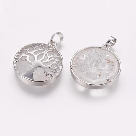 Natural Quartz Crystal Pendants G-E388-07P-1