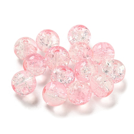 Transparent Spray Painting Crackle Glass Beads GLAA-L046-01B-38-1