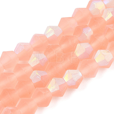 Imitate Austrian Crystal Bicone Frosted Glass Beads Strands EGLA-A039-T3mm-MB15-1