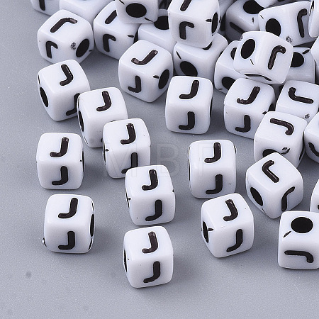 White Opaque Acrylic Beads LS-X-MACR-R869-02J-1