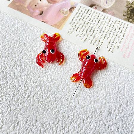 Red Handmade Lampwork Beads PW-WG19368-02-1