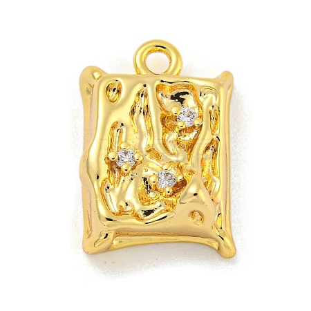 Brass Micro Pave Clear Cubic Zirconia Pendants KK-O008-01D-G-1