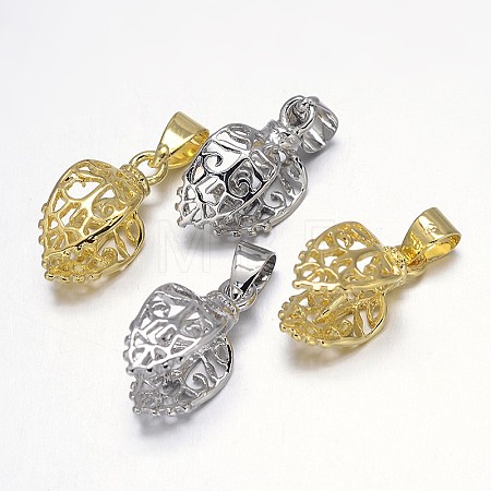 Rack Plating Brass Pendant Pinch Bails KK-E738-20-1