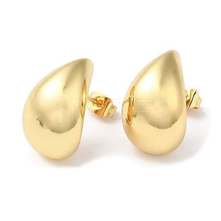 Rack Plating Brass Teardrop Stud Earrings X-EJWE-Q766-03G-1