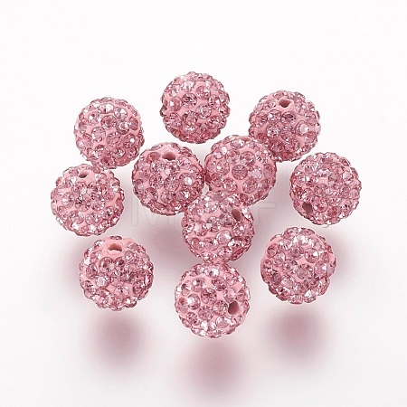 Polymer Clay Rhinestone Beads X-RB-K050-10mm-C26-1