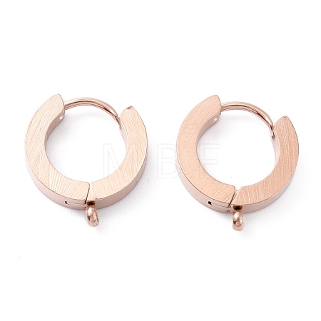 Ion Plating(IP) 304 Stainless Steel Huggie Hoop Earrings Findings STAS-I167-01A-RG-1