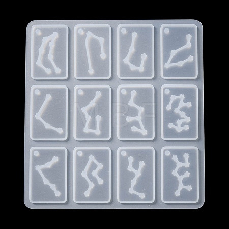 Twelve Constellations Rectangle Pendants Silicone Molds DIY-YW0006-67-1