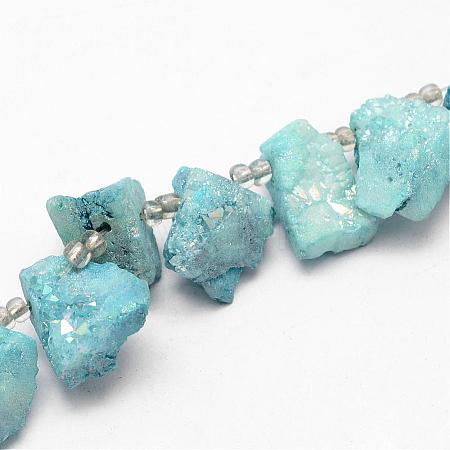 Electroplated Natural Agate Bead Strands G-G893-02-1
