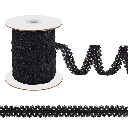 40M Nylon Elastic Double Edged Picot Lace Ribbons OCOR-WH0101-47A-1