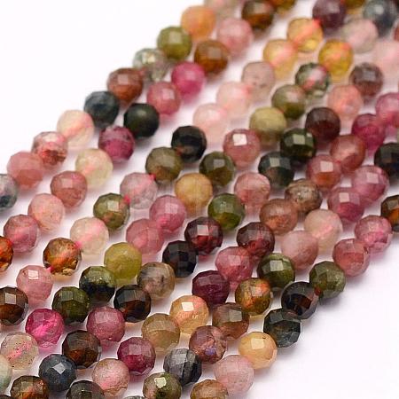 Natural Multicolor Tourmaline Beads Strands G-F509-35-4mm-1