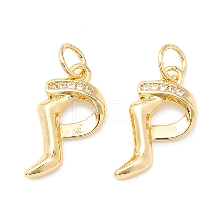 Rack Plating Eco-friendly Brass Micro Pave Clear Cubic Zirconia Pendants KK-D072-01G-P-NR-1